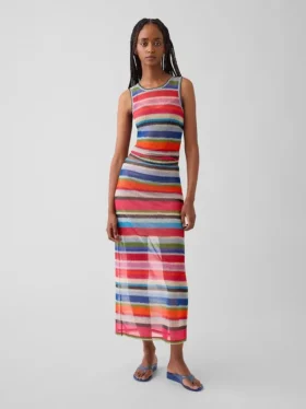 Gapstudio Happy Stripe genomskinlig maxikjol