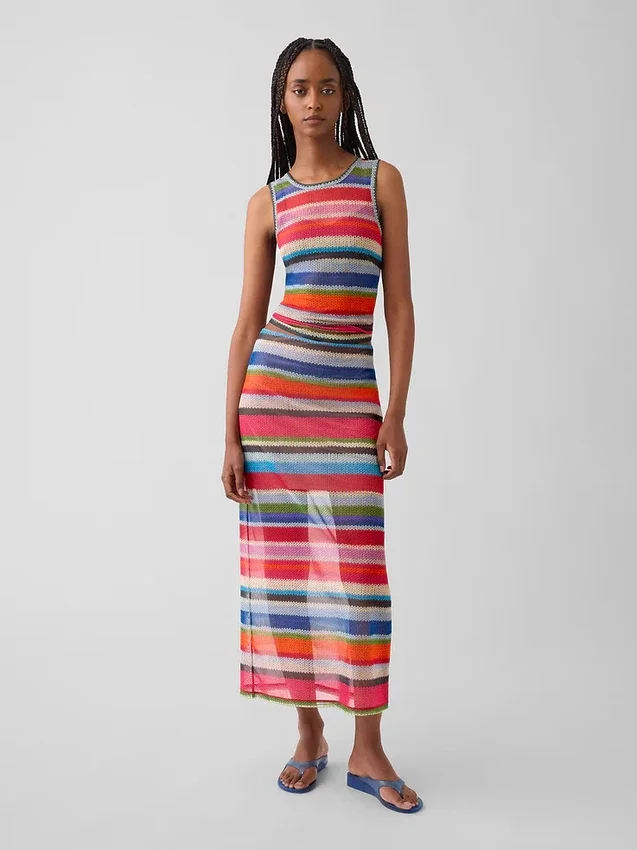 Gapstudio Happy Stripe genomskinlig maxikjol