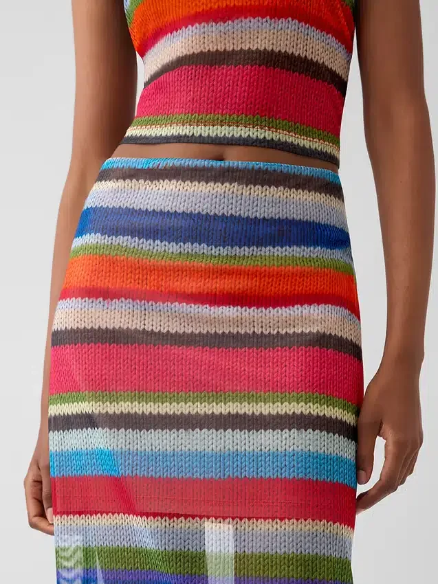 Gapstudio Happy Stripe genomskinlig maxikjol