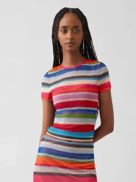 Gapstudio Happy Stripe genomskinlig T-shirt