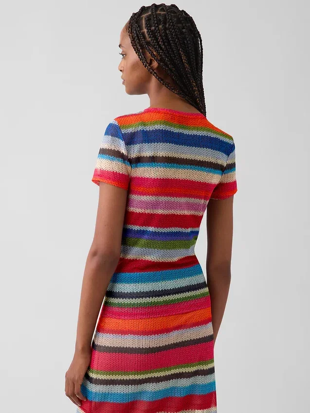 Gapstudio Happy Stripe genomskinlig T-shirt