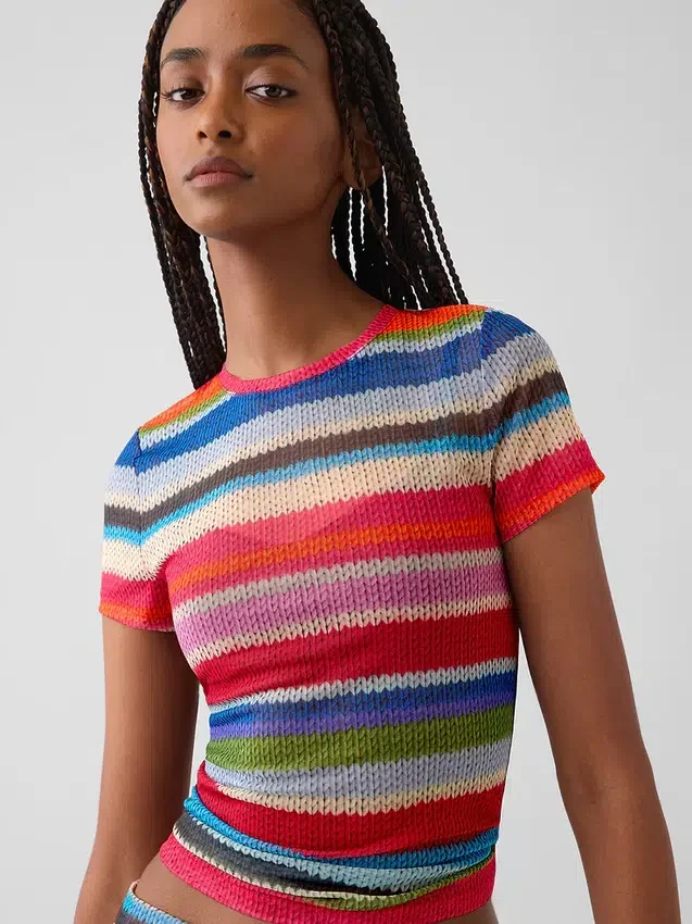 Gapstudio Happy Stripe genomskinlig T-shirt