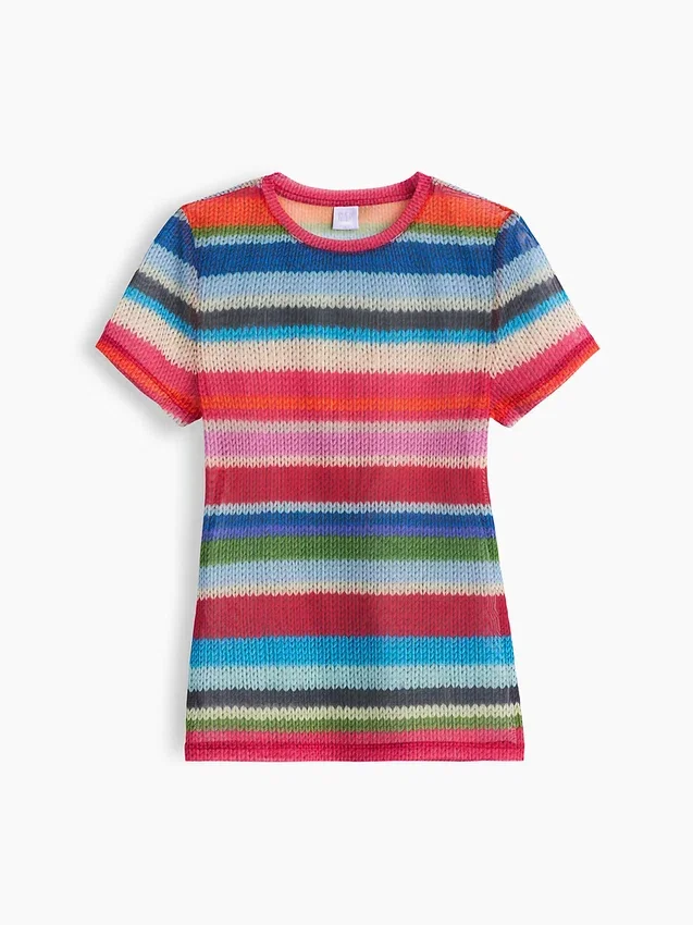 Gapstudio Happy Stripe genomskinlig T-shirt