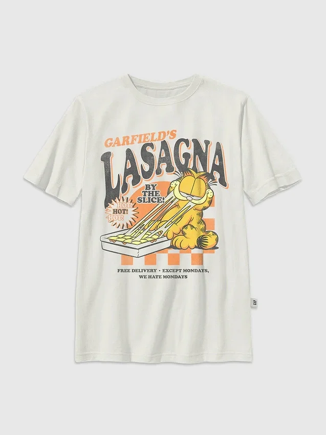 Garfield-T-shirt med lasagnemotiv för barn