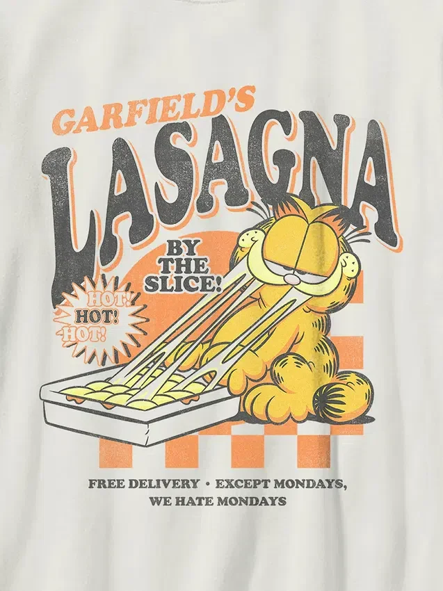 Garfield-T-shirt med lasagnemotiv för barn
