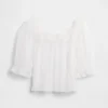 Genomskinlig broderad topp i tyll