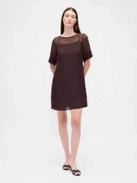 Genomskinlig miniklänning i organza