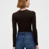Genomskinlig ribbad tröjbodysuit