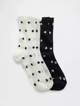 Genomskinliga strumpor med prickmönster för barn (2-pack)