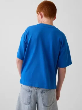 Get Blue barn-T-shirt med avslappnad logotyp