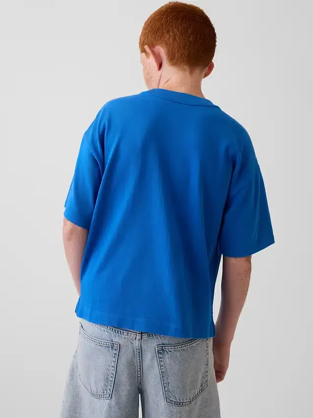 Get Blue barn-T-shirt med avslappnad logotyp