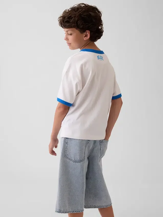 Get Blue barn-T-shirt med avslappnad logotyp