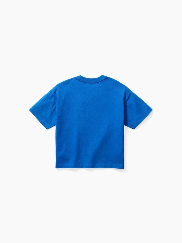 Get Blue barn-T-shirt med avslappnad logotyp