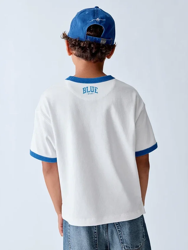 Get Blue barn-T-shirt med avslappnad logotyp