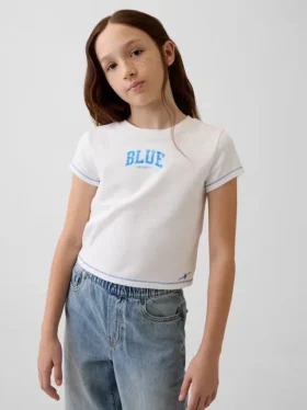 Get Blue barn-T-shirt med tryck