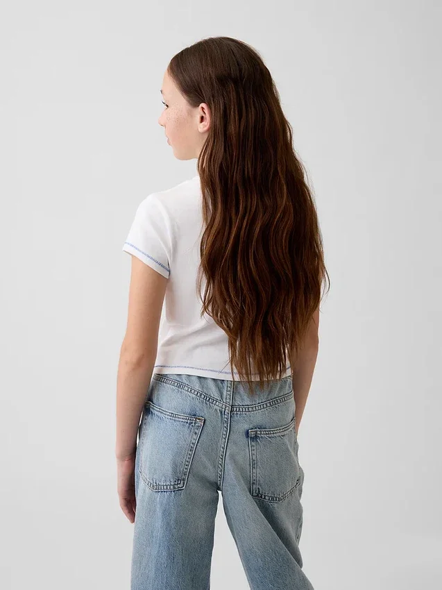 Get Blue barn-T-shirt med tryck