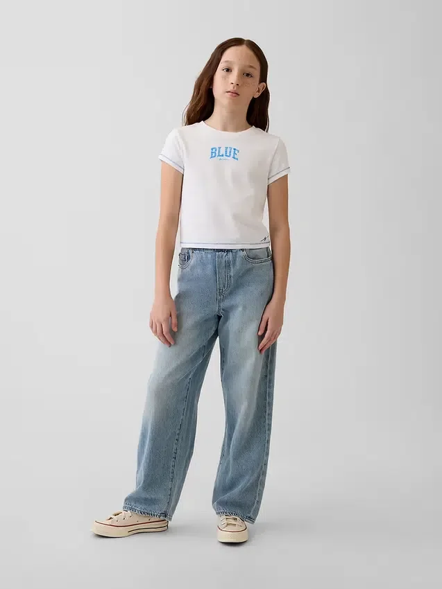 Get Blue barn-T-shirt med tryck