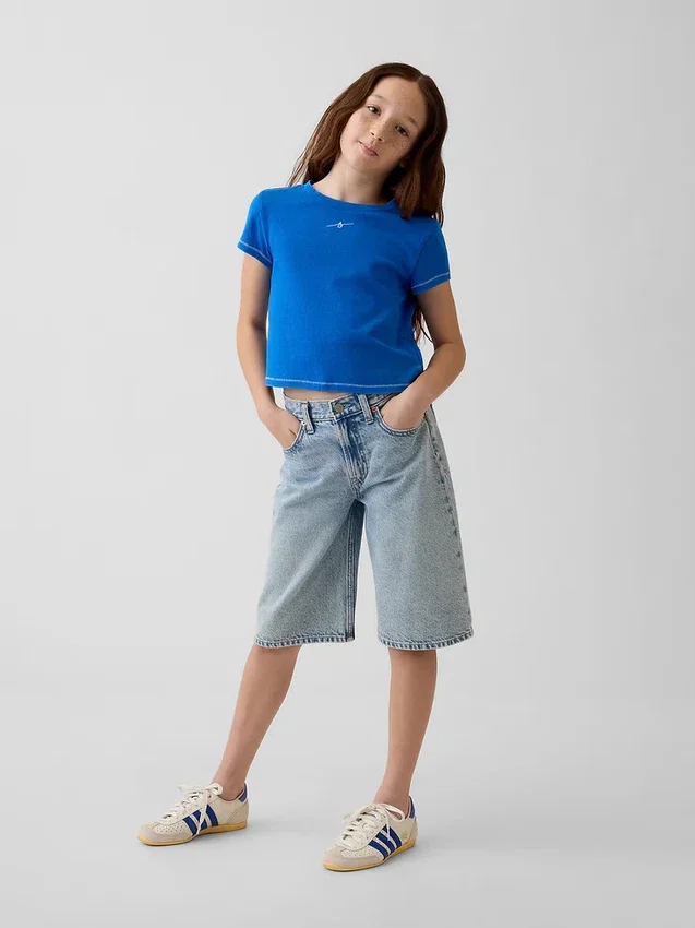 Get Blue barn-T-shirt med tryck