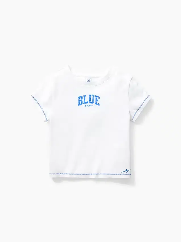 Get Blue barn-T-shirt med tryck