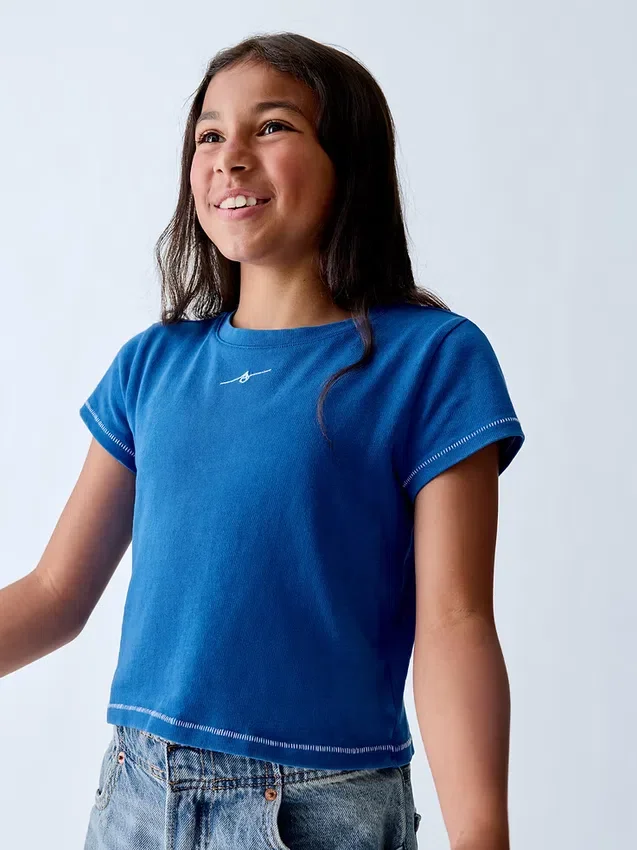 Get Blue barn-T-shirt med tryck