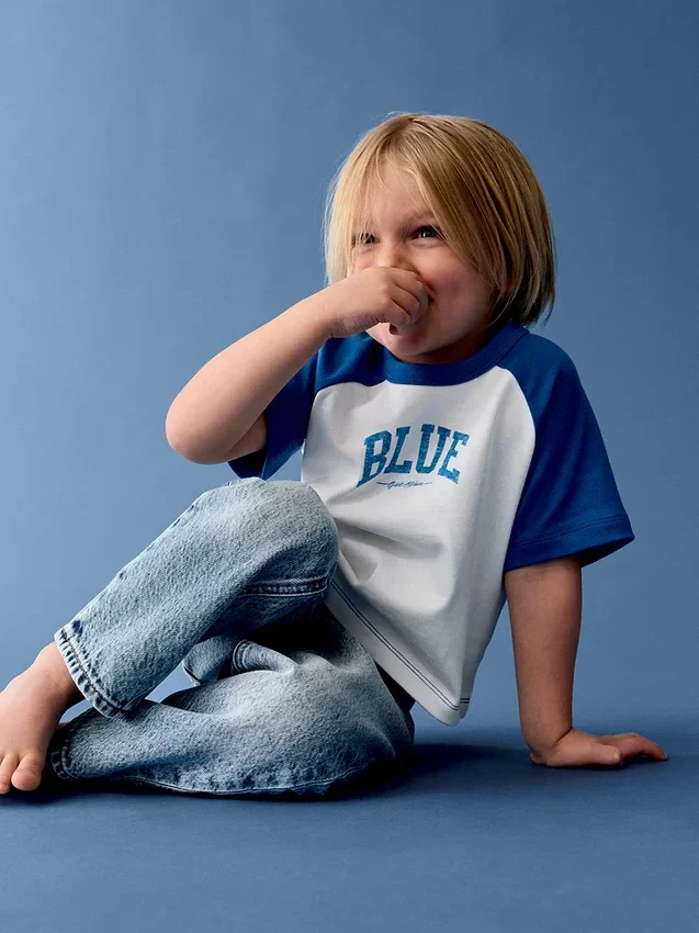 Get Blue Raglan-T-shirt för Baby & Småbarn