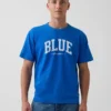 Get Blue T-shirt med avslappnad passform och logotyp