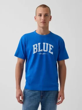 Get Blue T-shirt med avslappnad passform och logotyp
