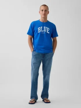 Get Blue T-shirt med avslappnad passform och logotyp