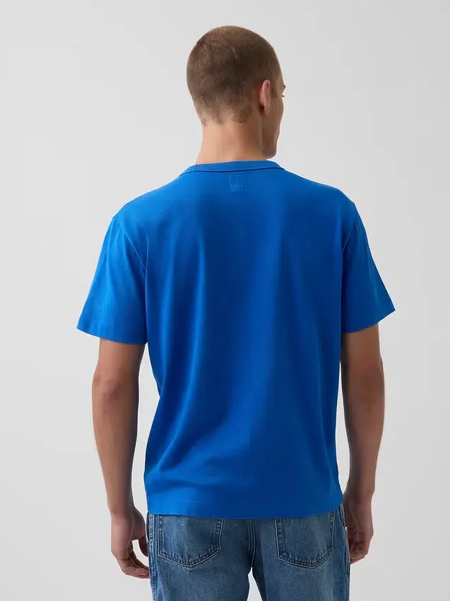 Get Blue T-shirt med avslappnad passform och logotyp