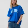 Get Blue T-shirt med avslappnad passform och logotyp