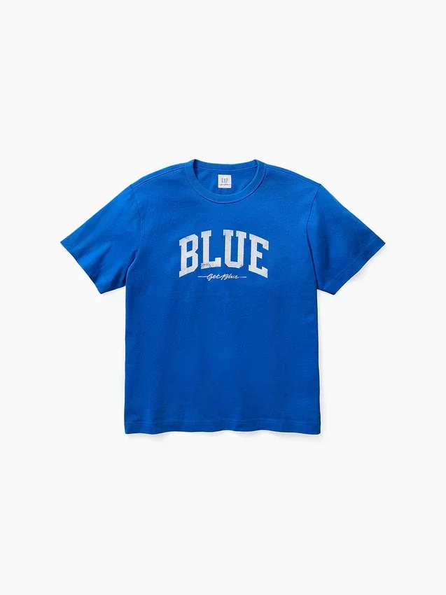 Get Blue T-shirt med avslappnad passform och logotyp