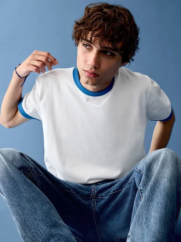 Get Blue T-shirt med avslappnad passform och logotyp