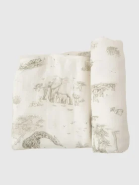 Gilded Bird Safari Toile-babytäcke i bambu