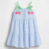 Gingham-klänning med körsbärsmönster för Baby & Småbarn