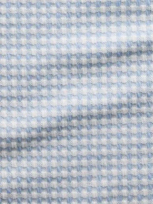 Gingham-mönstrad Pointelle-linne