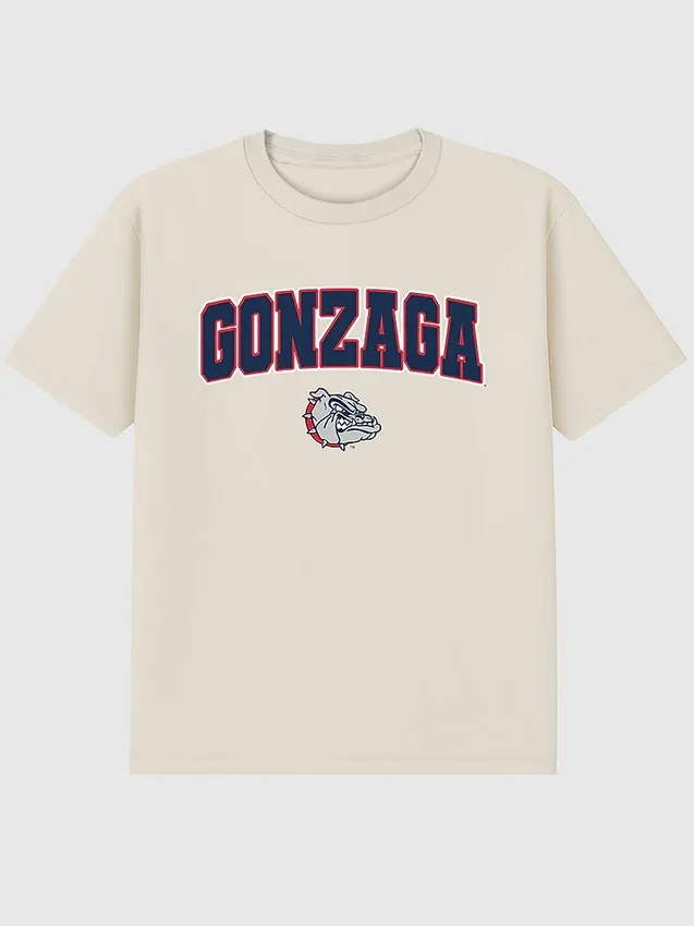 Gonzaga University Arch Logo, mörk grafisk T-shirt