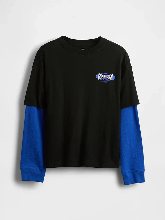 Grafisk 2-i-1-T-shirt för barn