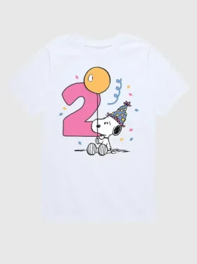 Grafisk kortärmad T-shirt för småbarn med Peanuts-motiv till 2-årsdagen