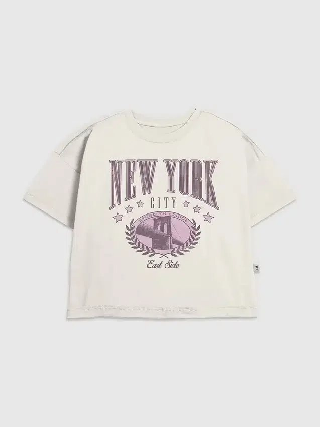 Grafisk T-shirt för barn med New York College-motiv