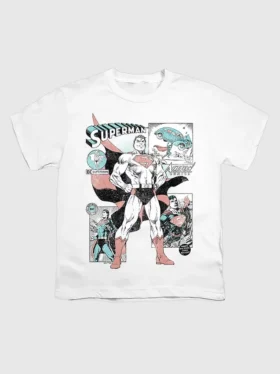 Grafisk T-shirt för barn med Superman-serierutor
