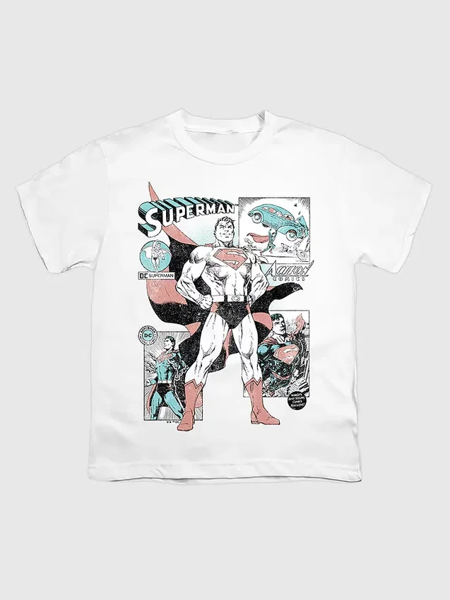Grafisk T-shirt för barn med Superman-serierutor