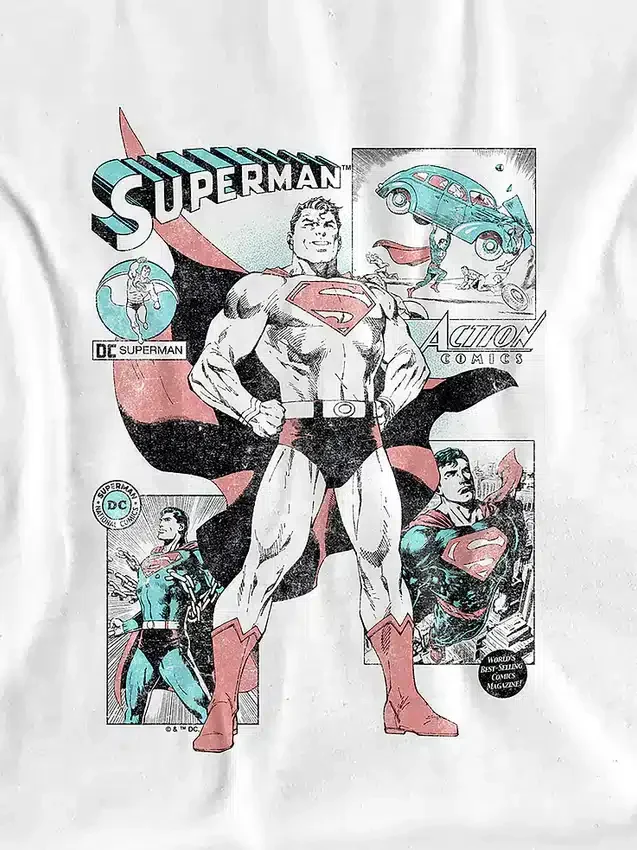 Grafisk T-shirt för barn med Superman-serierutor