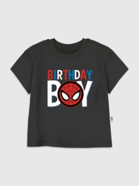 Grafisk T-shirt för småbarn med motivet ”Spider-Man Birthday Boy”