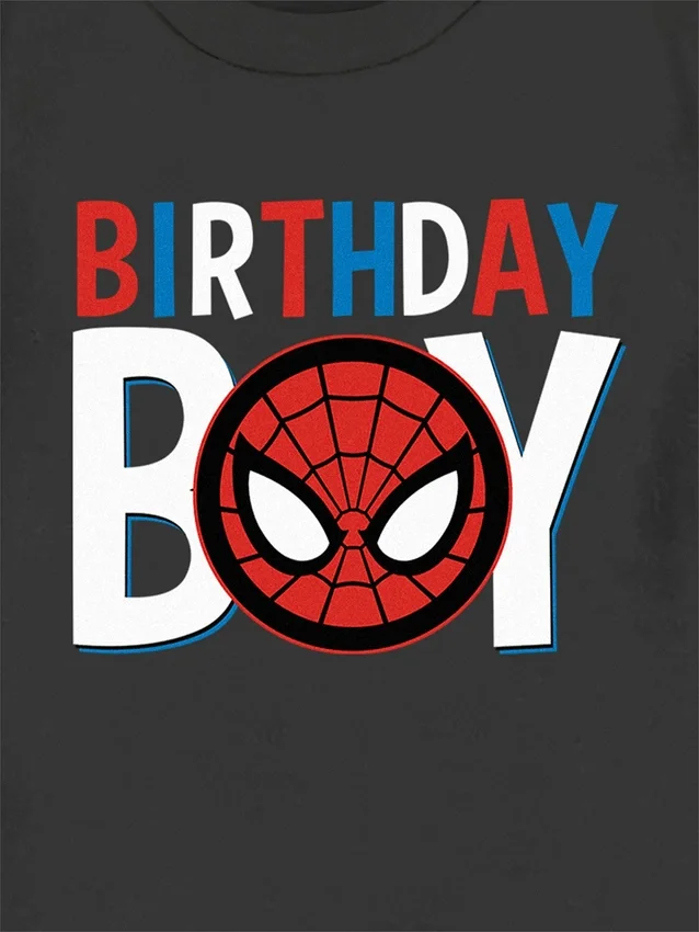 Grafisk T-shirt för småbarn med motivet ”Spider-Man Birthday Boy”