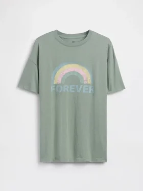 Grafisk T-shirt i oversized-modell för barn