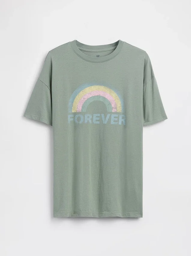 Grafisk T-shirt i oversized-modell för barn