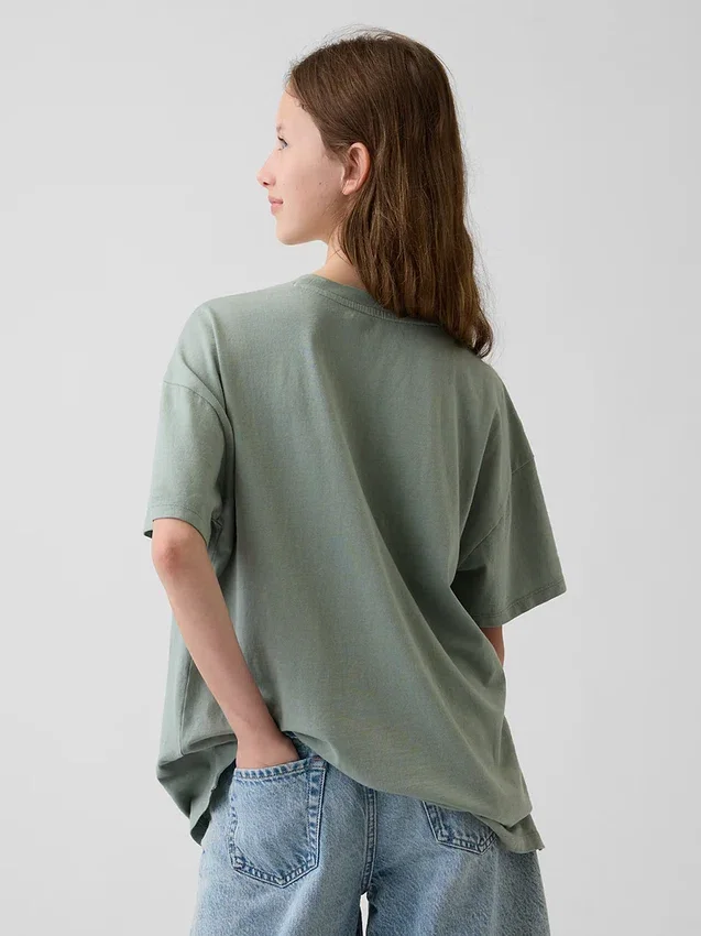 Grafisk T-shirt i oversized-modell för barn