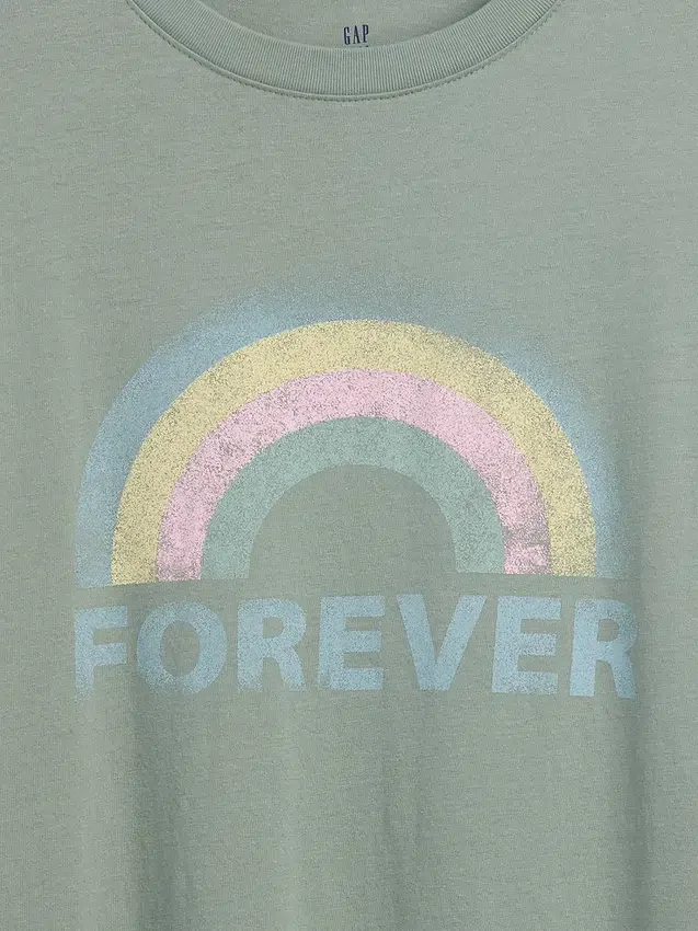 Grafisk T-shirt i oversized-modell för barn