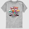 Grafisk T-shirt med kort ärm och Super Kitties-logotyp för småbarn