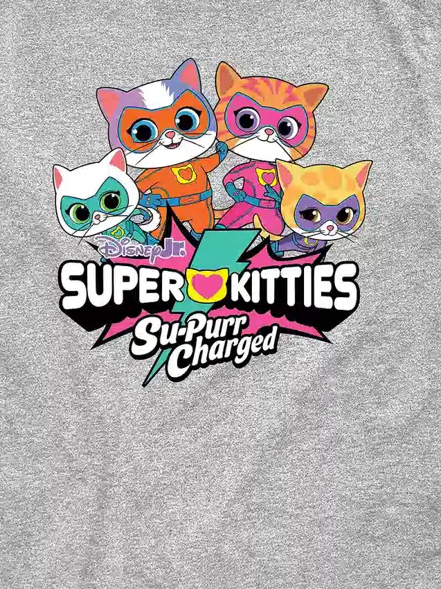 Grafisk T-shirt med kort ärm och Super Kitties-logotyp för småbarn